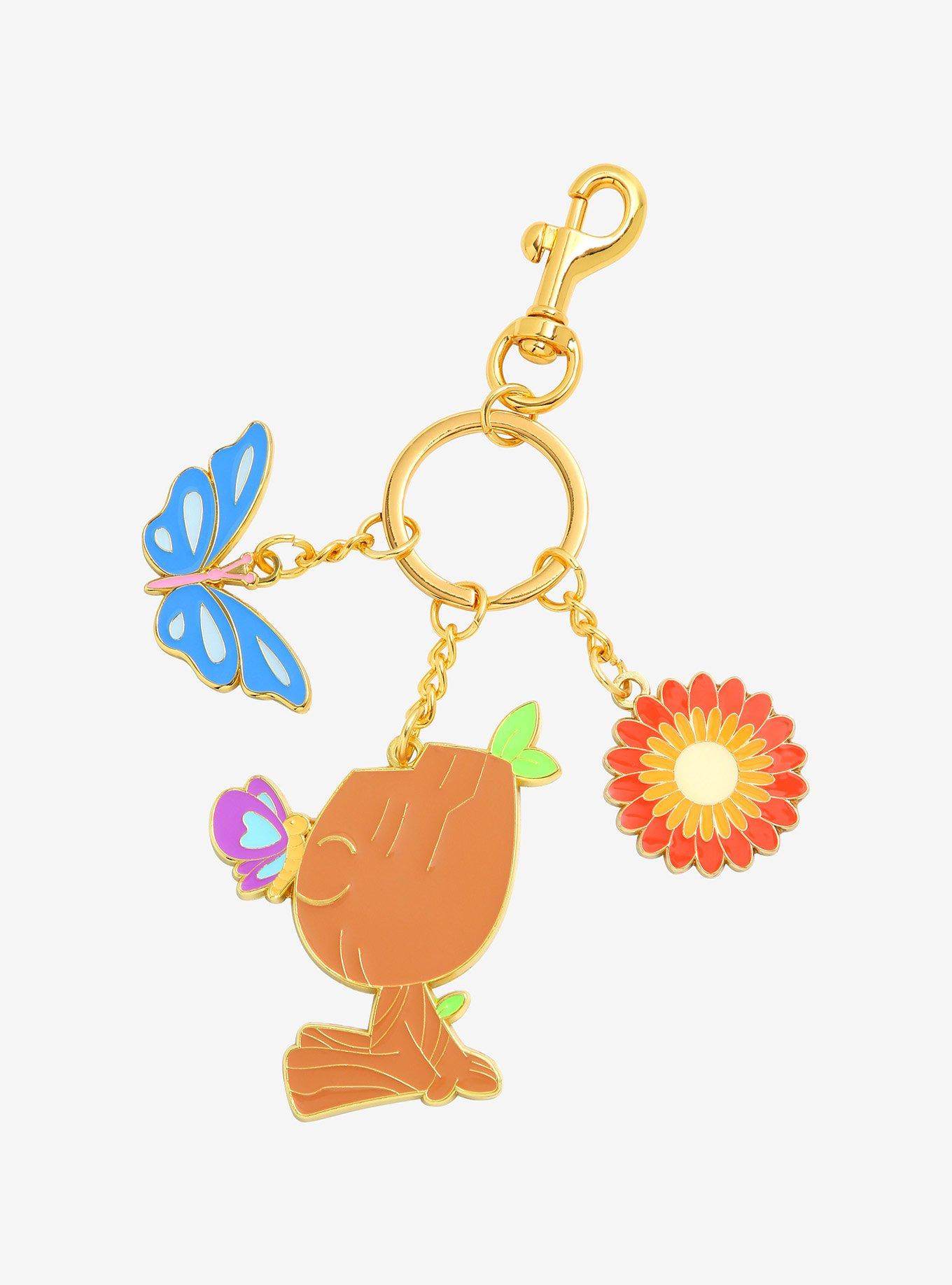 Loungefly Marvel Guardians of the Galaxy Springtime Groot Multi-Charm Keychain - BoxLunch Exclusive, , hi-res