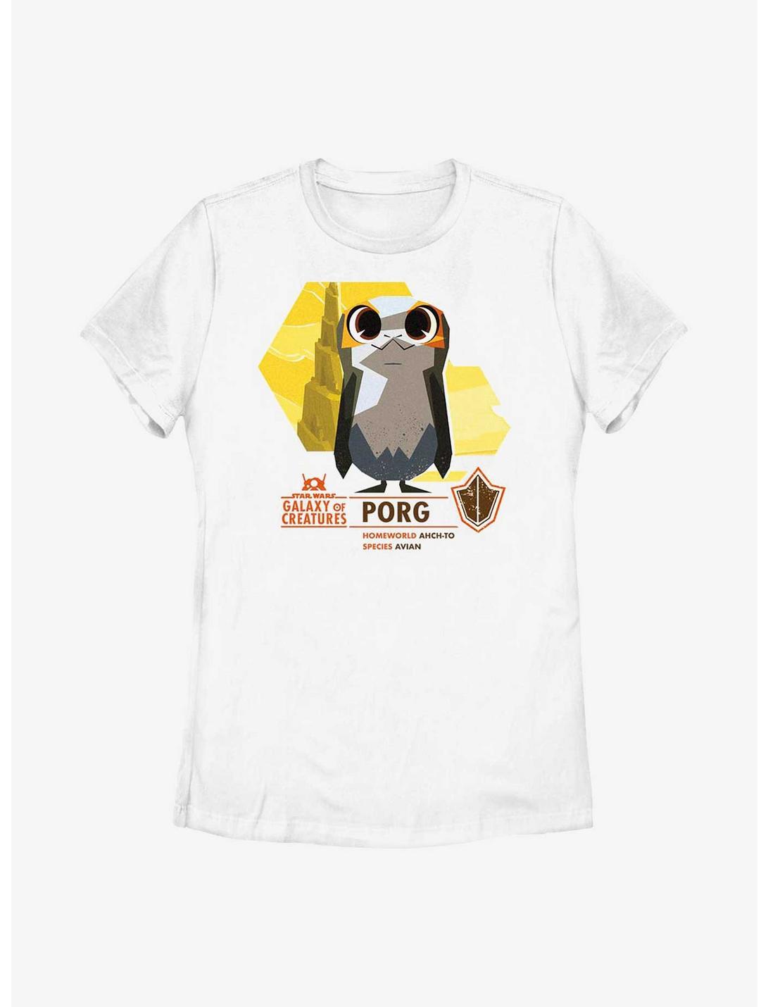 Star Wars Galaxy Of Creatures Porg Species Womens T-Shirt, WHITE, hi-res