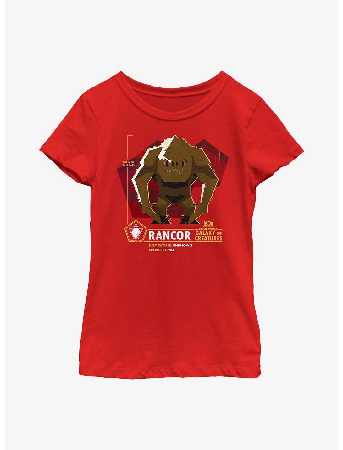 Star Wars Galaxy Of Creatures Rancor Species Youth Girls T-Shirt, RED, hi-res