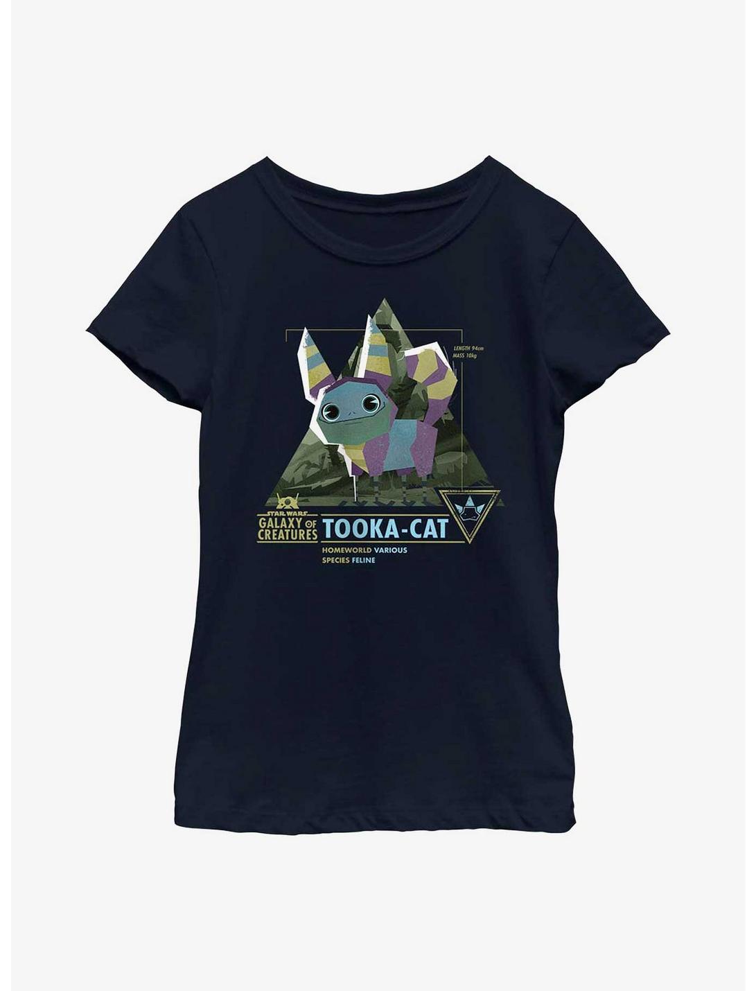 Star Wars Galaxy Of Creatures Tooka-Cat Species Youth Girls T-Shirt, NAVY, hi-res