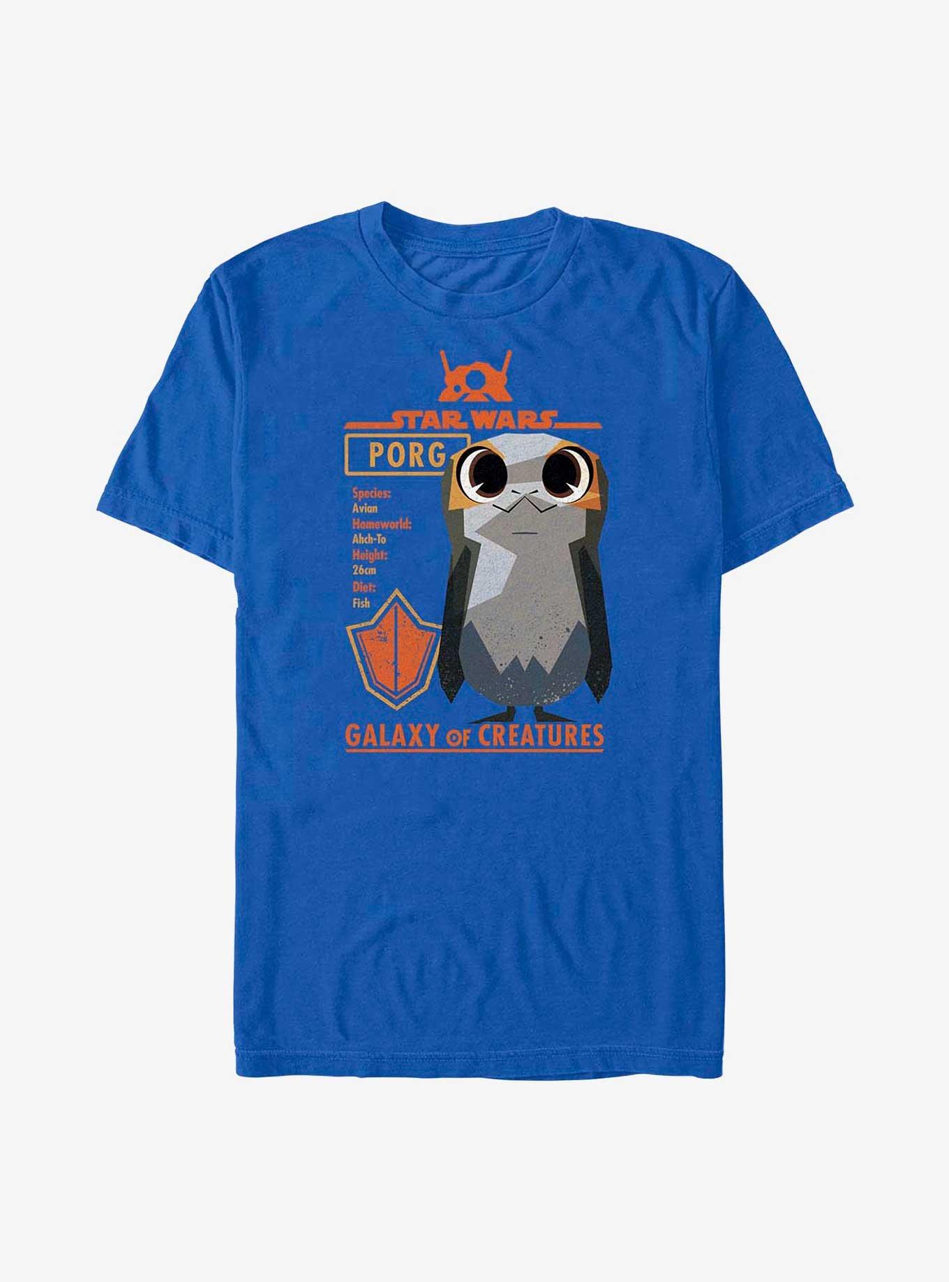 Star Wars Galaxy Of Creatures Porg Statistics T-Shirt, ROYAL, hi-res
