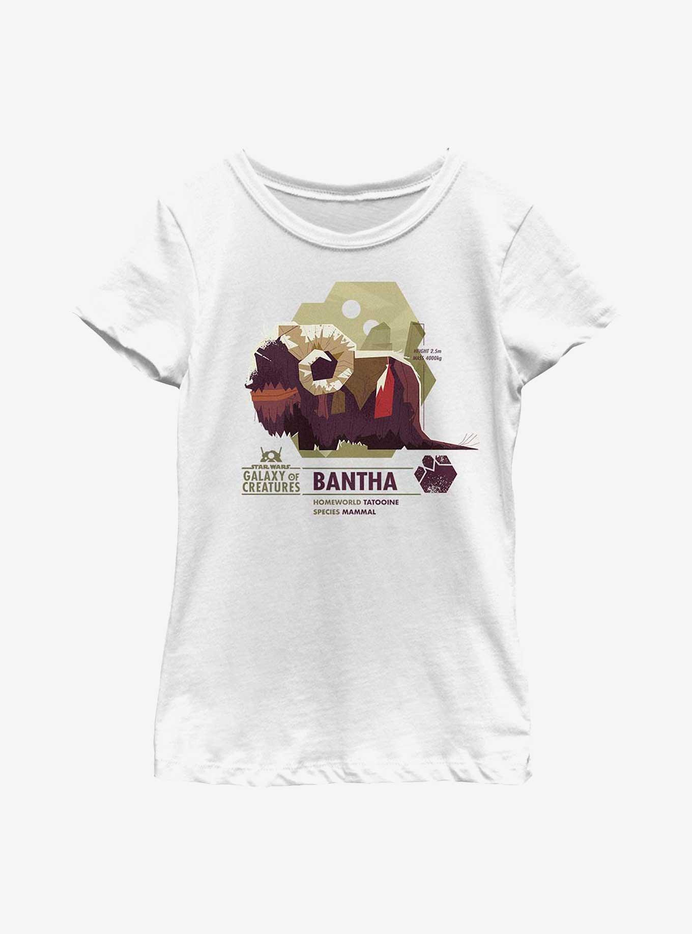Star Wars Galaxy Of Creatures Bantha Species Youth Girls T-Shirt, WHITE, hi-res
