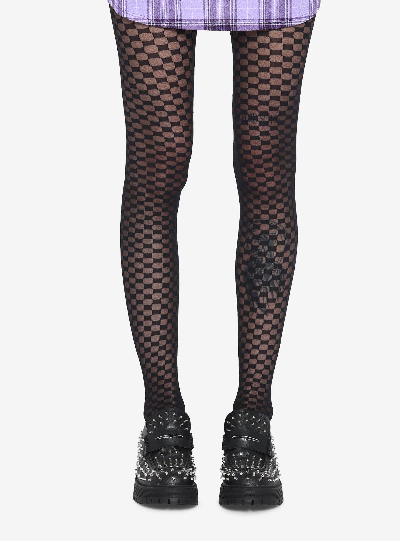 Hot Topic Black Plaid Tights