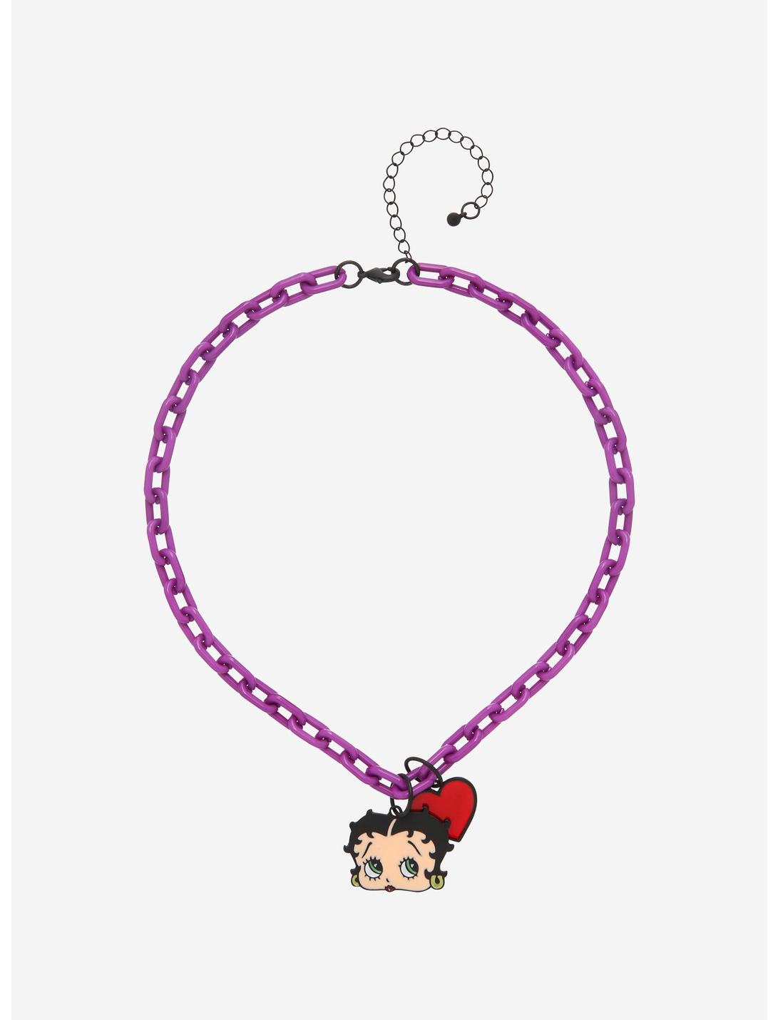Betty Boop Purple Chain Necklace, , hi-res