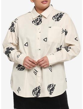 Her Universe Stranger Things Robin Long-Sleeve Woven Button-Up Plus Size, , hi-res