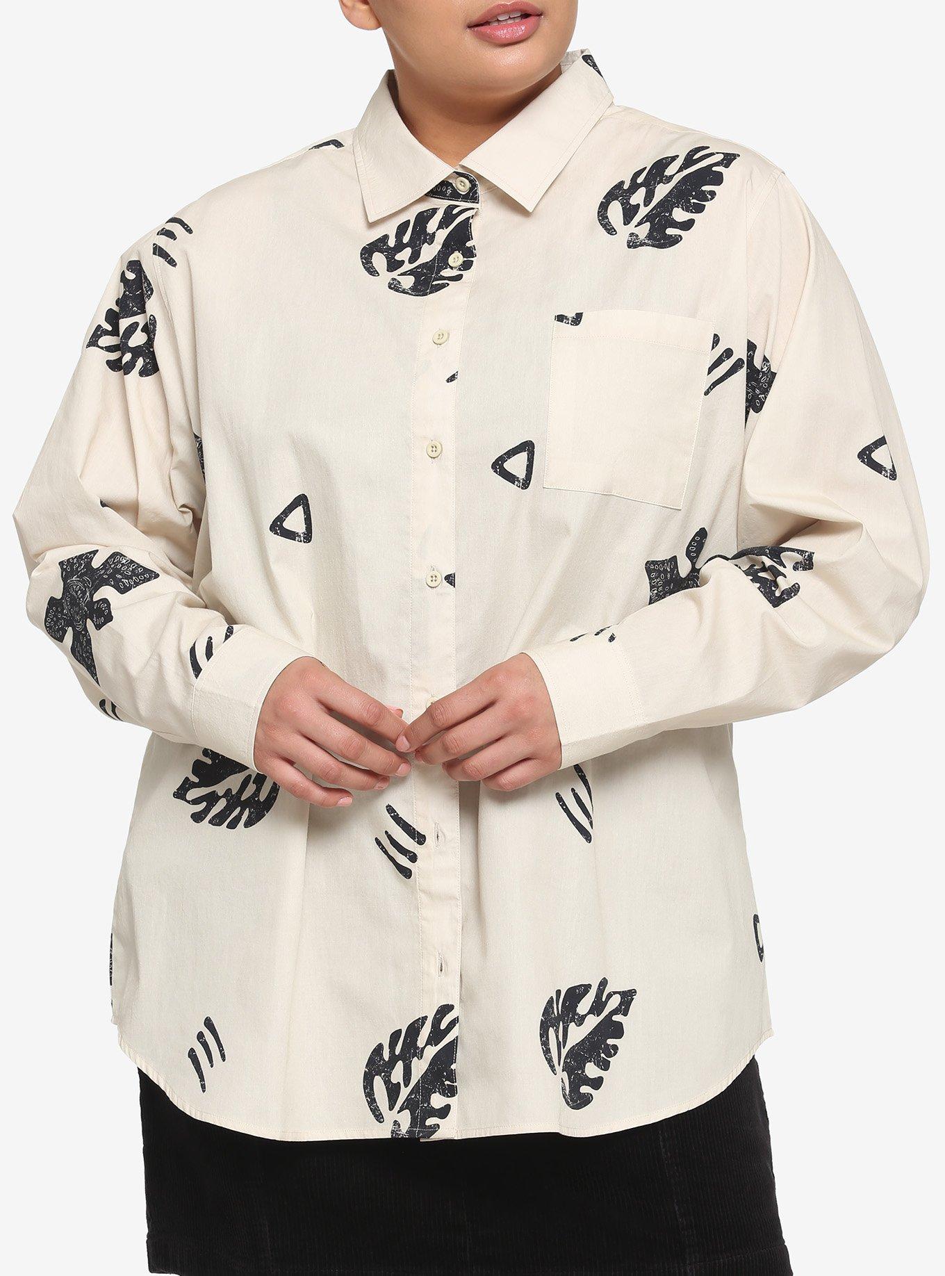 Her Universe Stranger Things Robin Long-Sleeve Woven Button-Up Plus Size, MULTI, hi-res