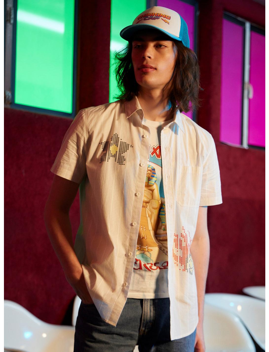 Our Universe Stranger Things Scantron Woven Button-Up, MULTI, hi-res