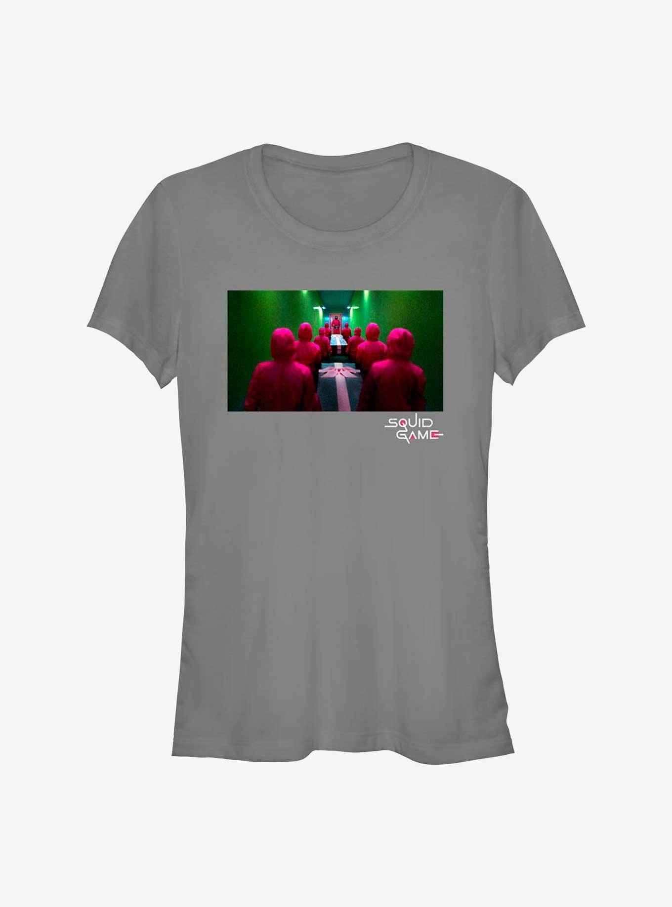 Squid Game Guards Carrying Coffins Girls T-Shirt, CHARCOAL, hi-res