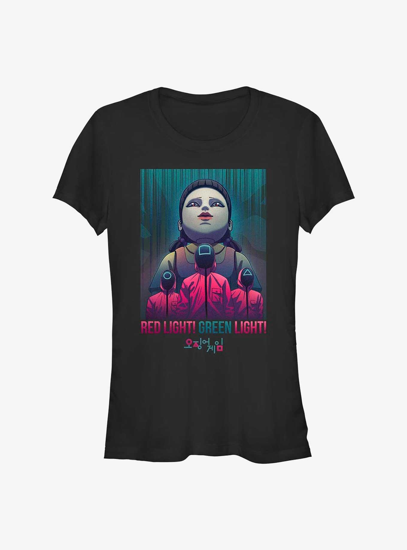 Squid Game Red Light Eyes Girls T-Shirt, BLACK, hi-res