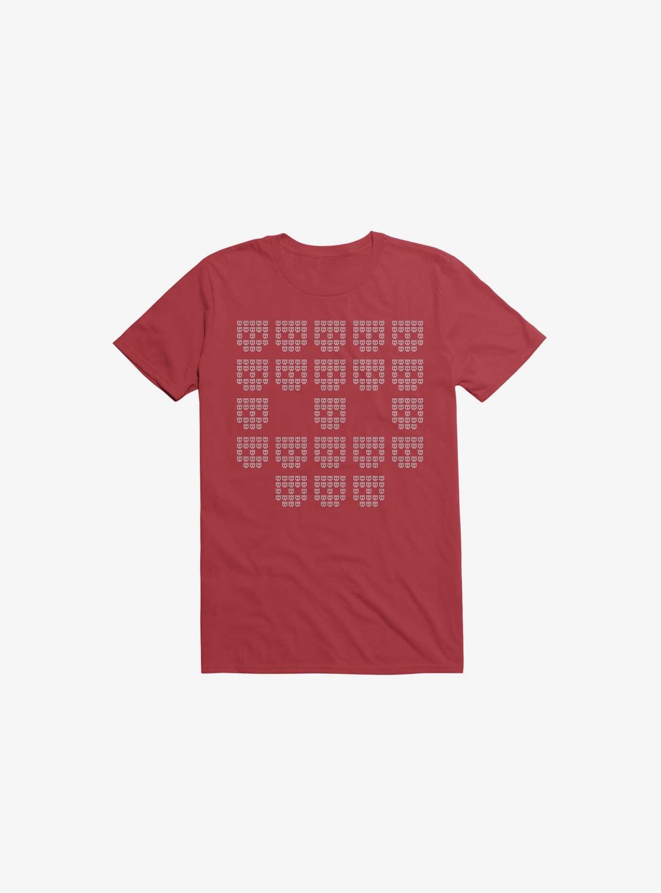 9724 Skulls T-Shirt, RED, hi-res