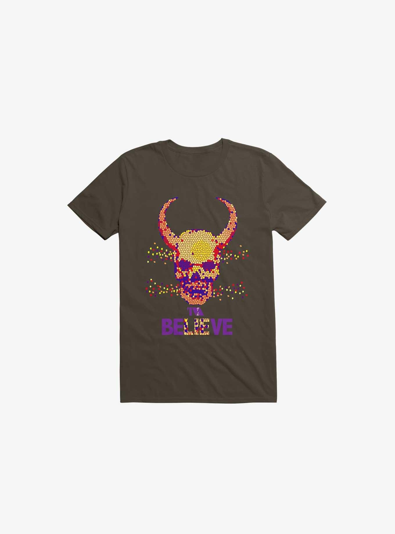 Believe T-Shirt, BROWN, hi-res