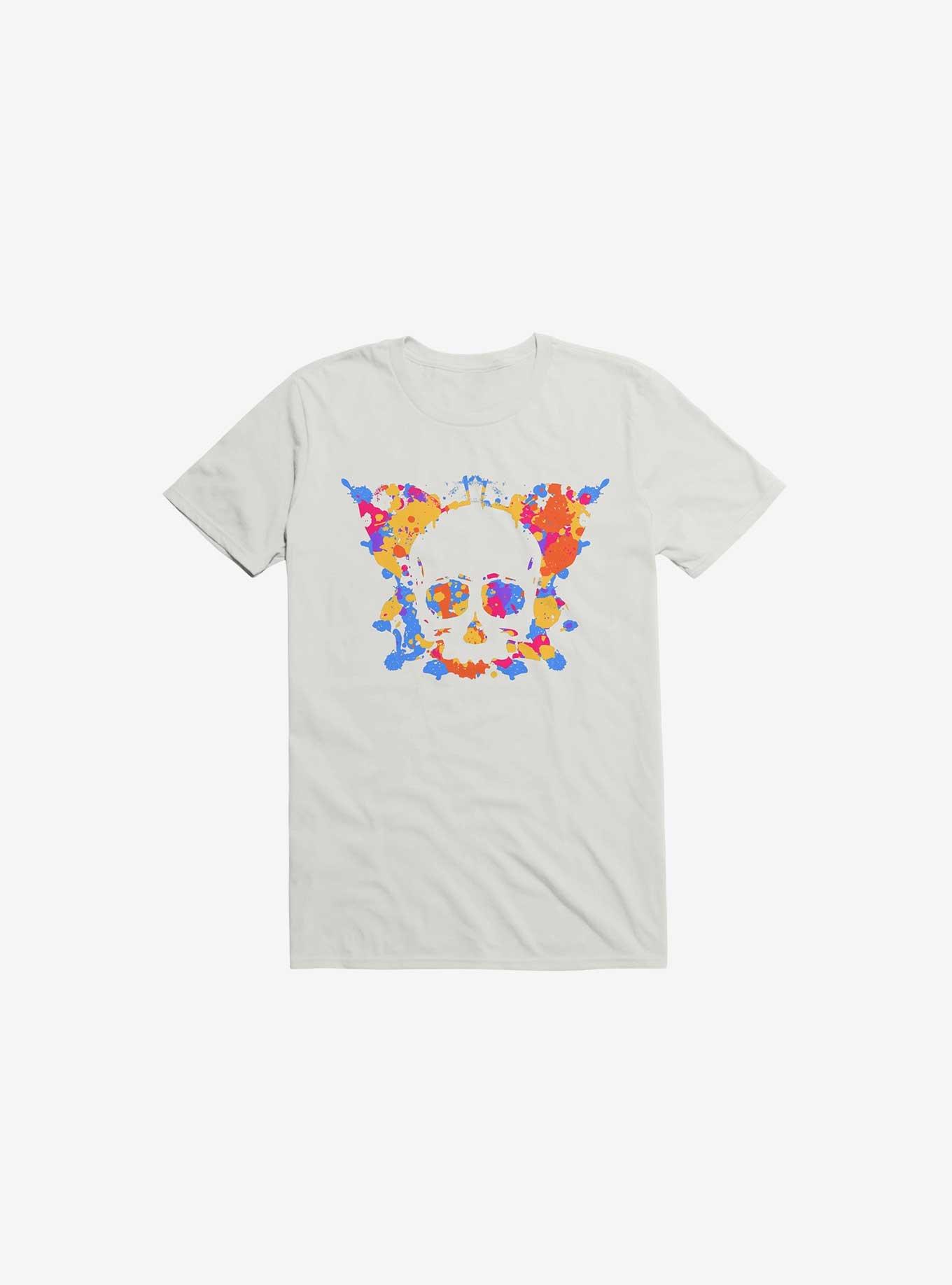 Inkblot Test Skull And Butterfly T-Shirt, WHITE, hi-res