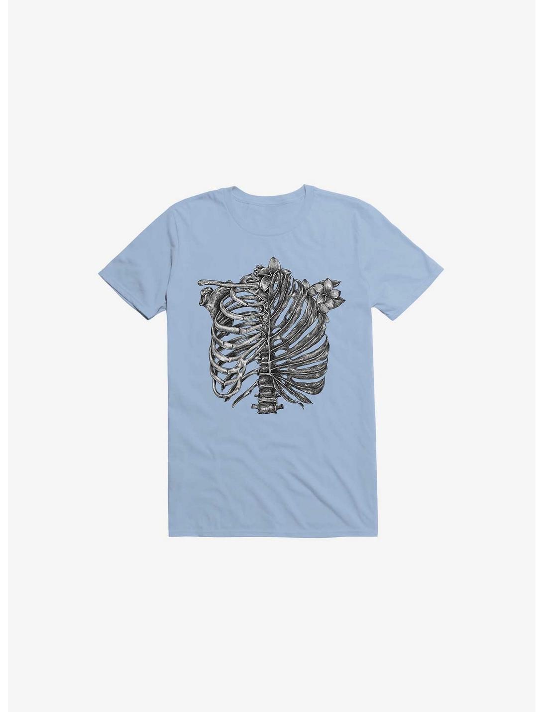 Skeleton Rib Tropical T-Shirt, LIGHT BLUE, hi-res