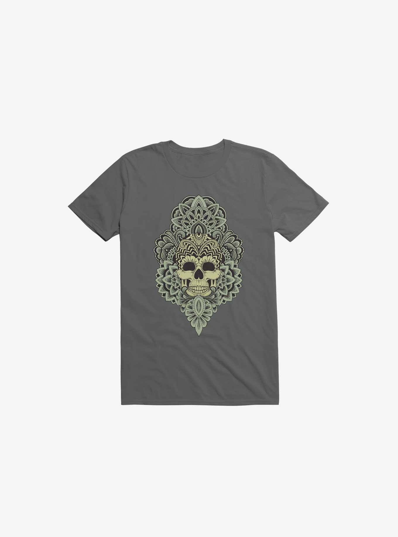 Skull Mandala T-Shirt, CHARCOAL, hi-res