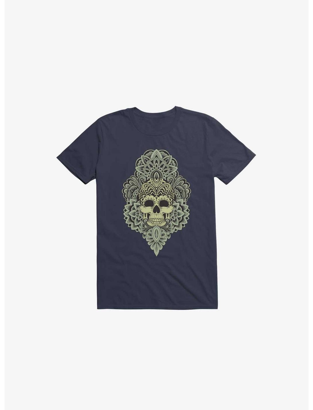 Skull Mandala T-Shirt, NAVY, hi-res