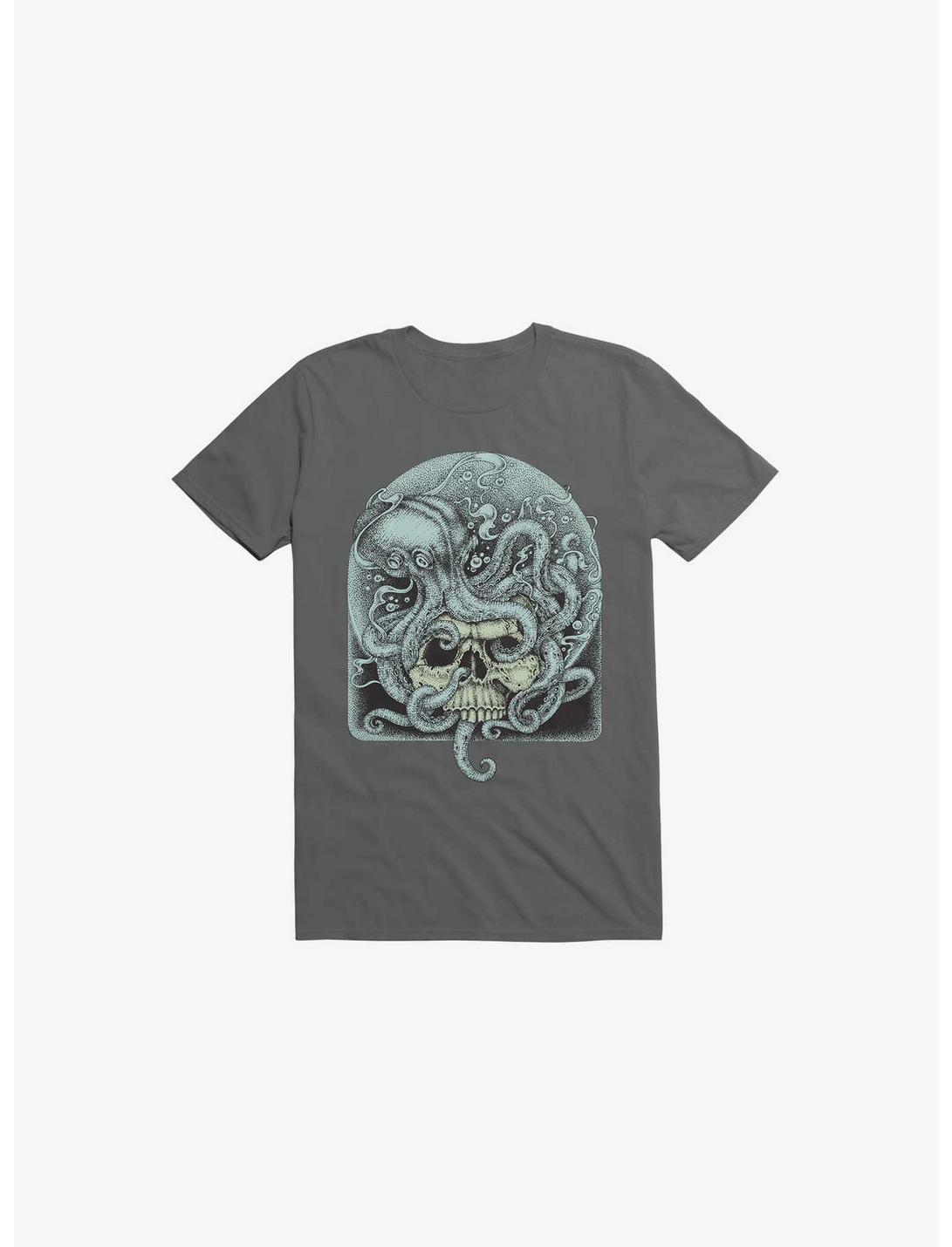 Skull Octopus T-Shirt, CHARCOAL, hi-res