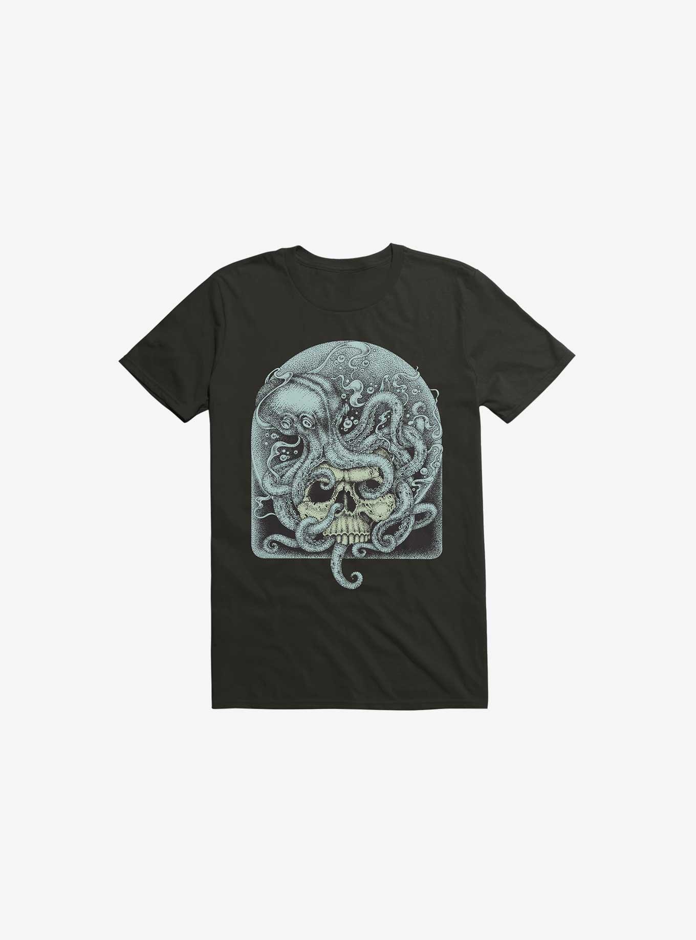 Skull Octopus T-Shirt, BLACK, hi-res