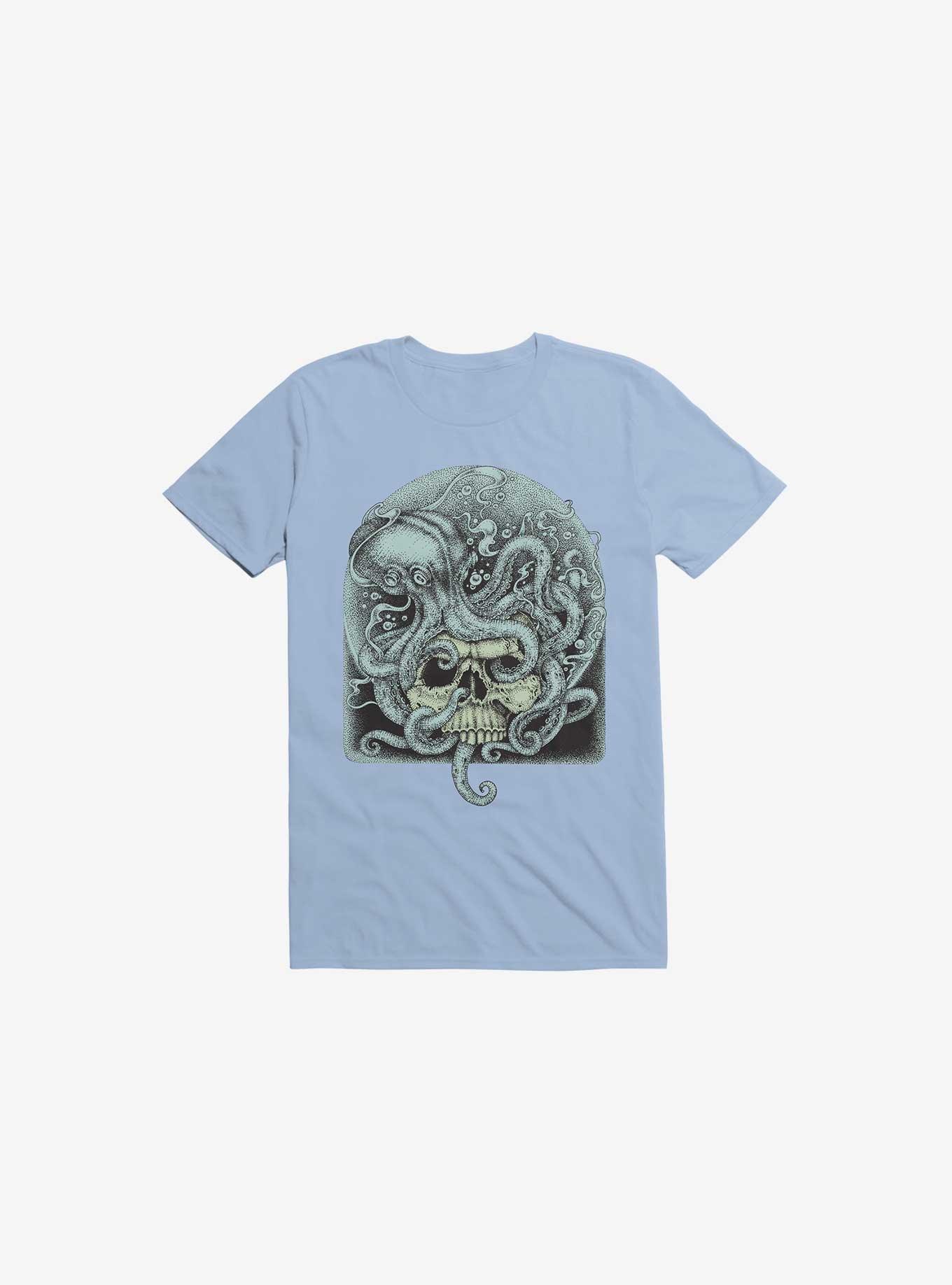 Skull Octopus T-Shirt, LIGHT BLUE, hi-res