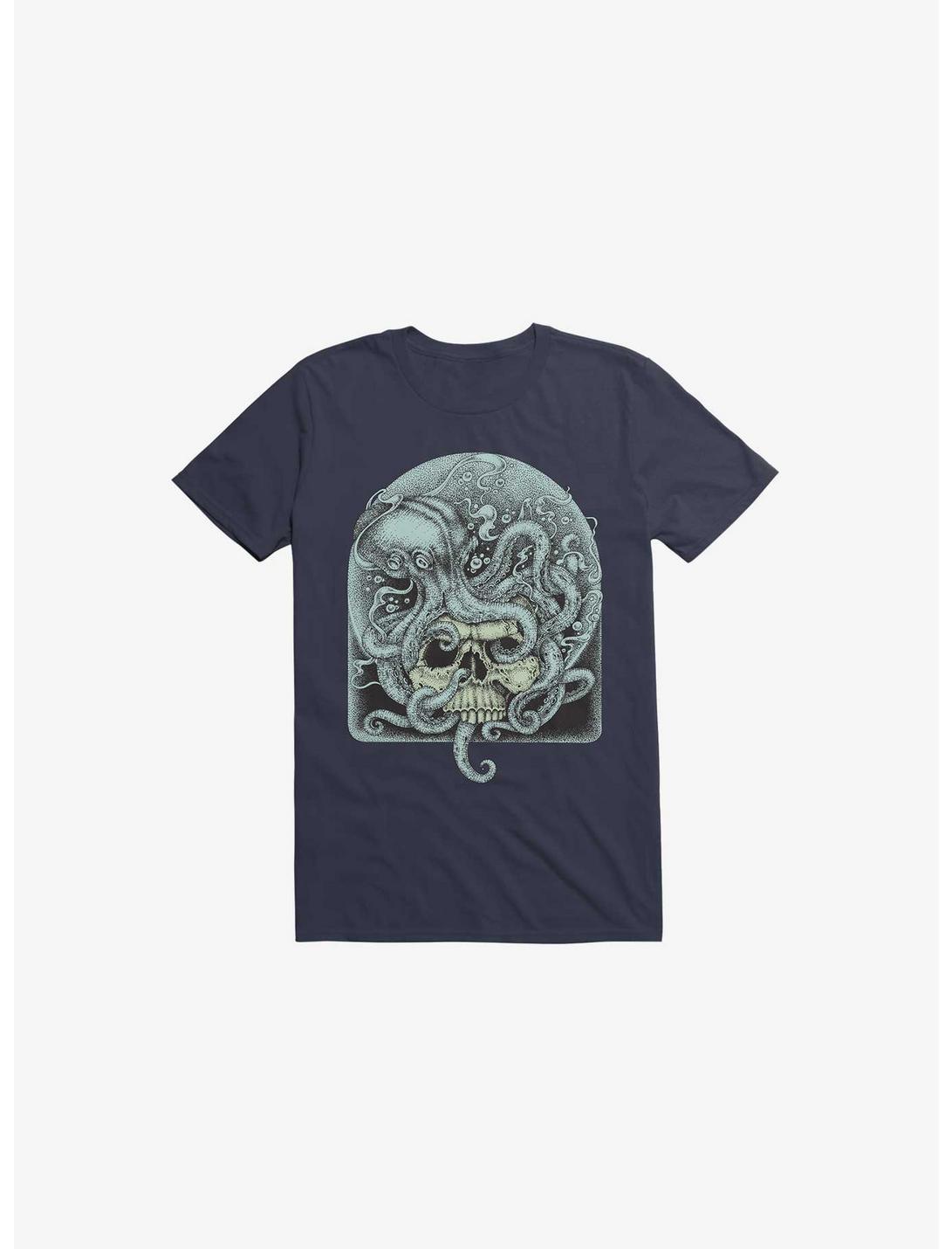 Skull Octopus T-Shirt, NAVY, hi-res