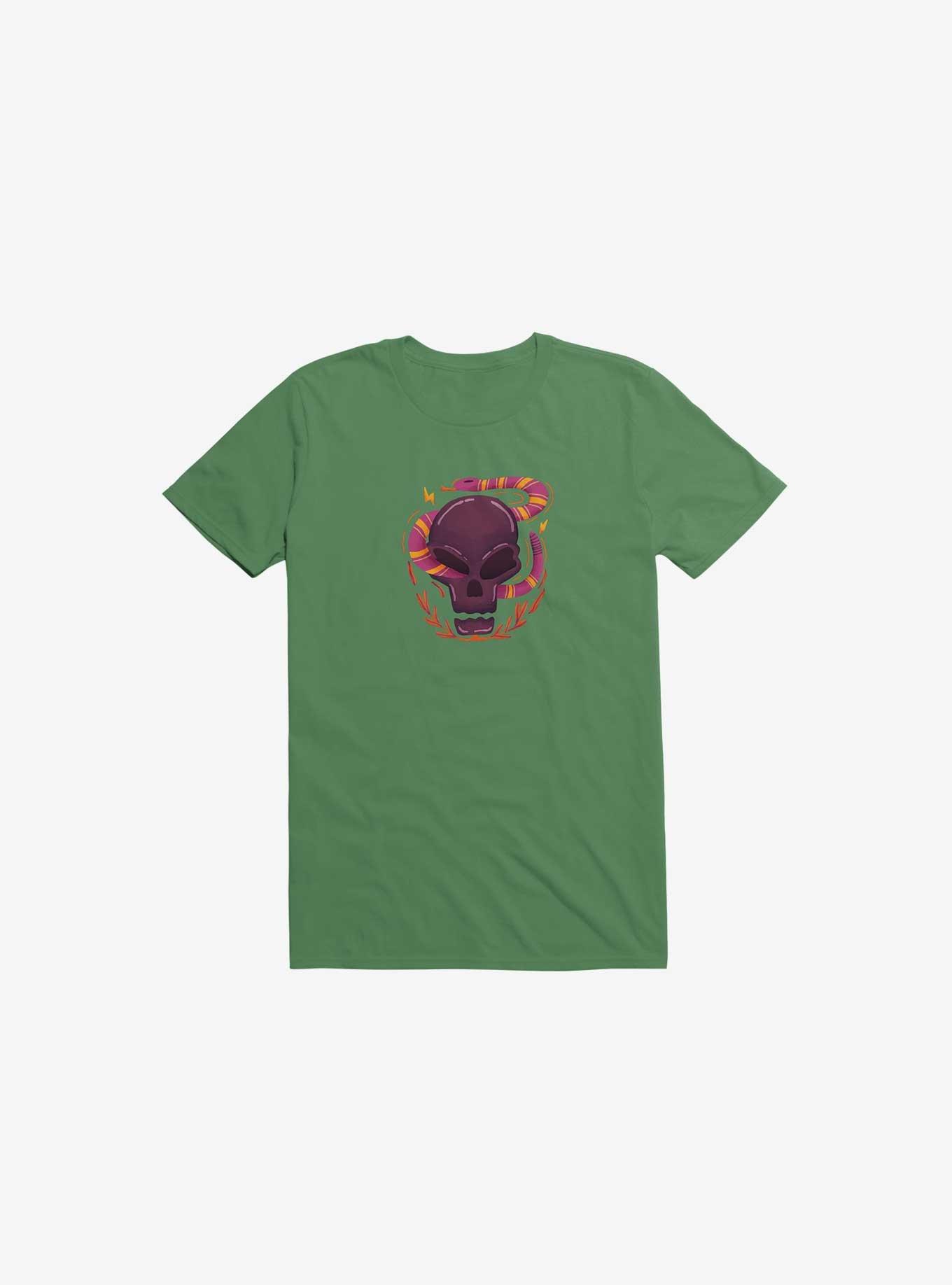 Skull Snake Illustration T-Shirt, KELLY GREEN, hi-res