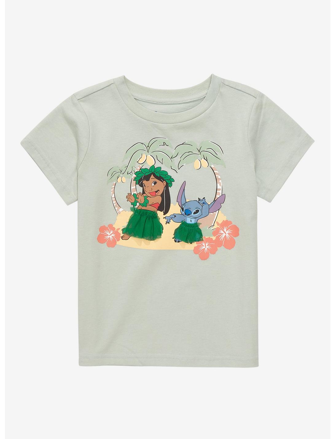 Disney Lilo & Stitch Hula Dancing Portraits Toddler T-Shirt - BoxLunch Exclusive, LIGHT BLUE, hi-res