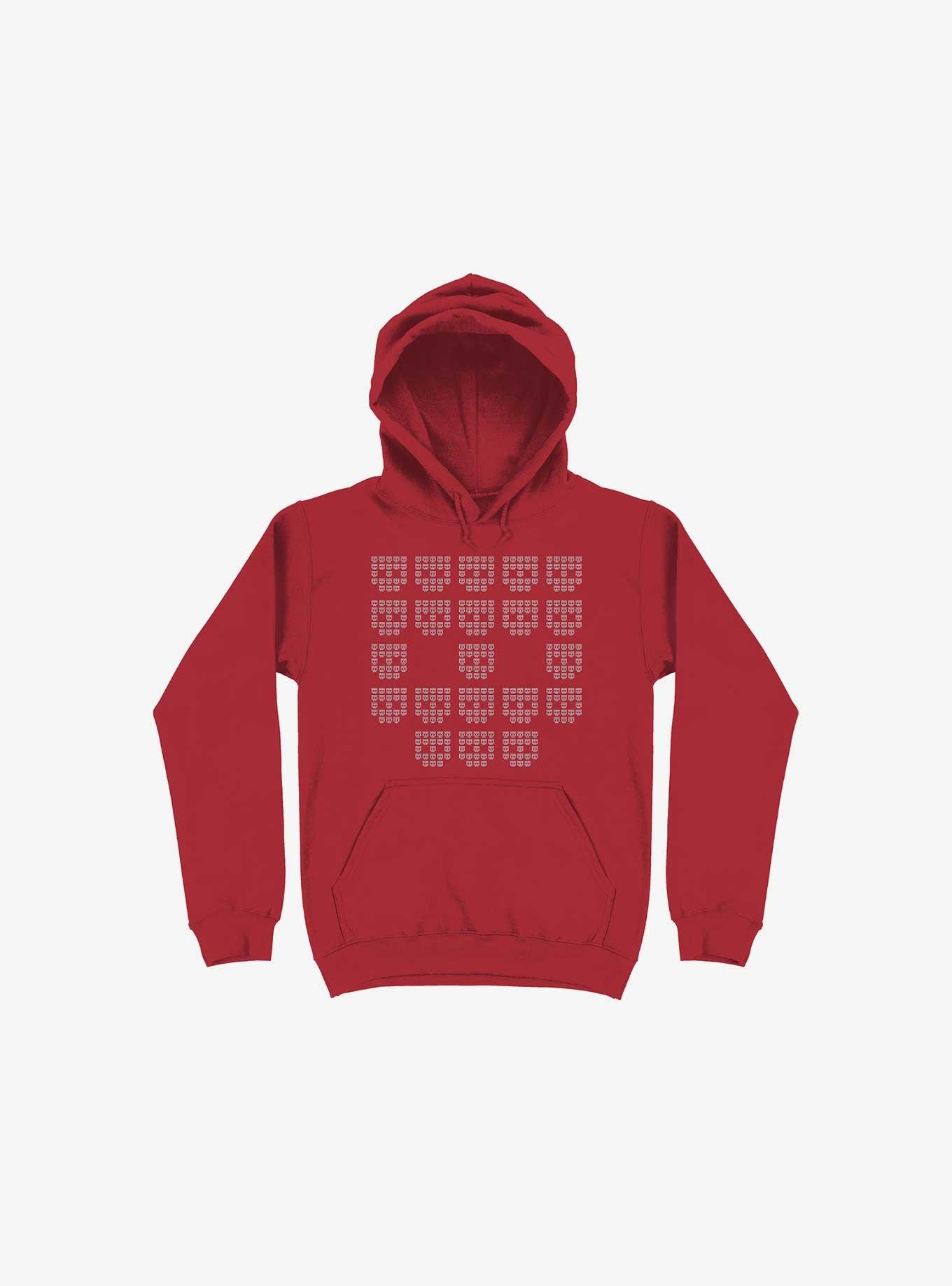 9724 Skulls Hoodie, RED, hi-res