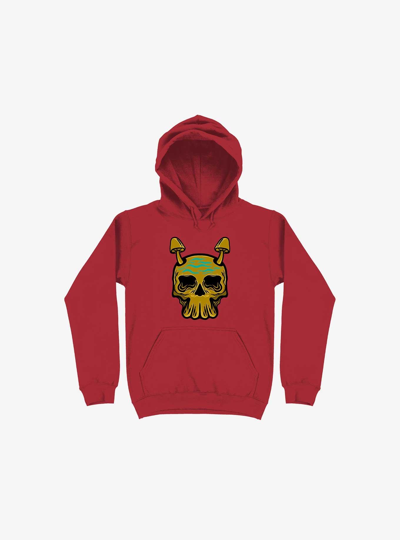 Beach Skull Hoodie, RED, hi-res