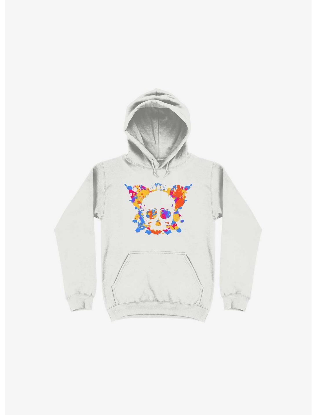 Inkblot Test Skull And Butterfly Hoodie, WHITE, hi-res