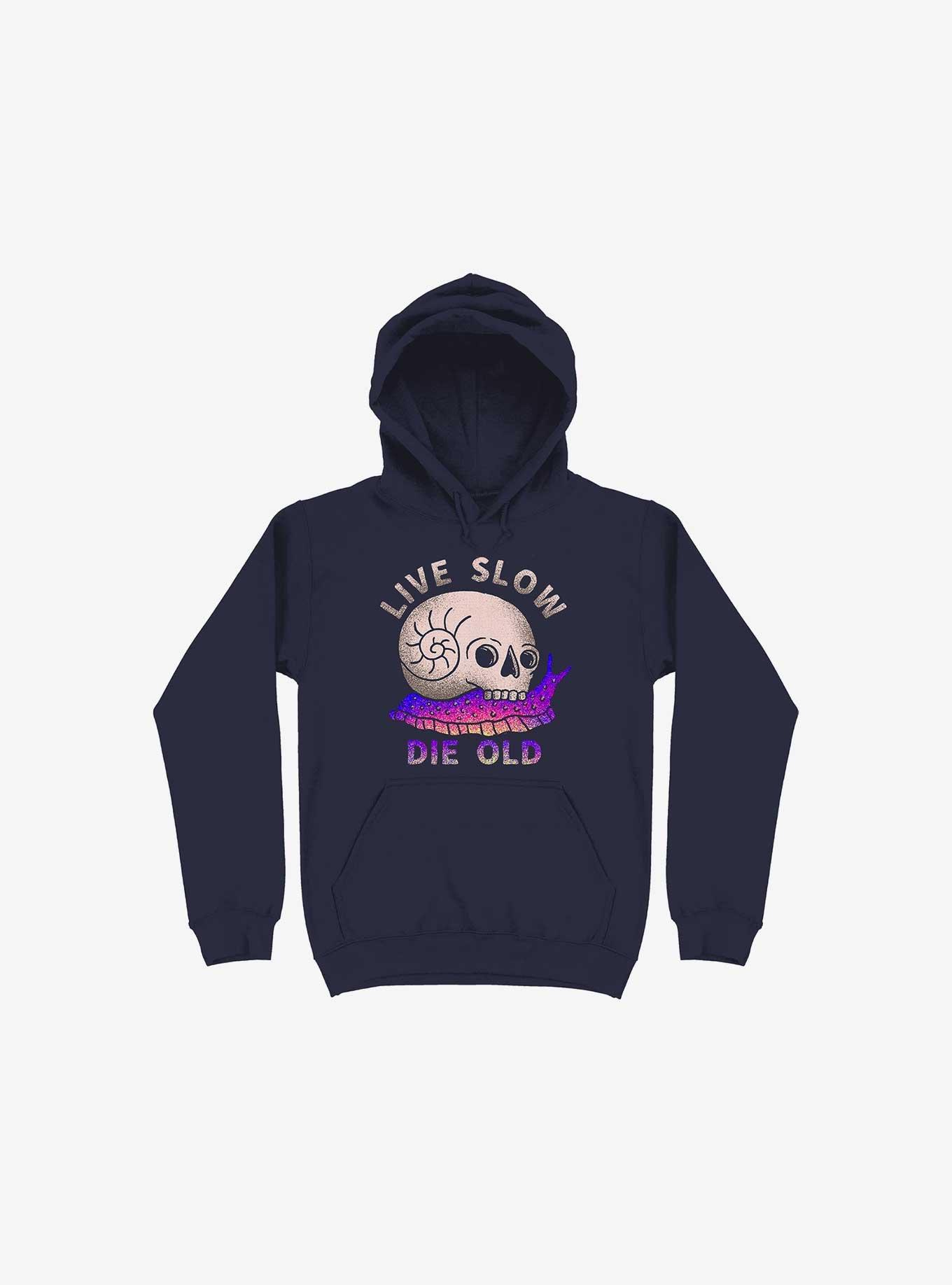 Live Slow Die Old Hoodie, NAVY, hi-res