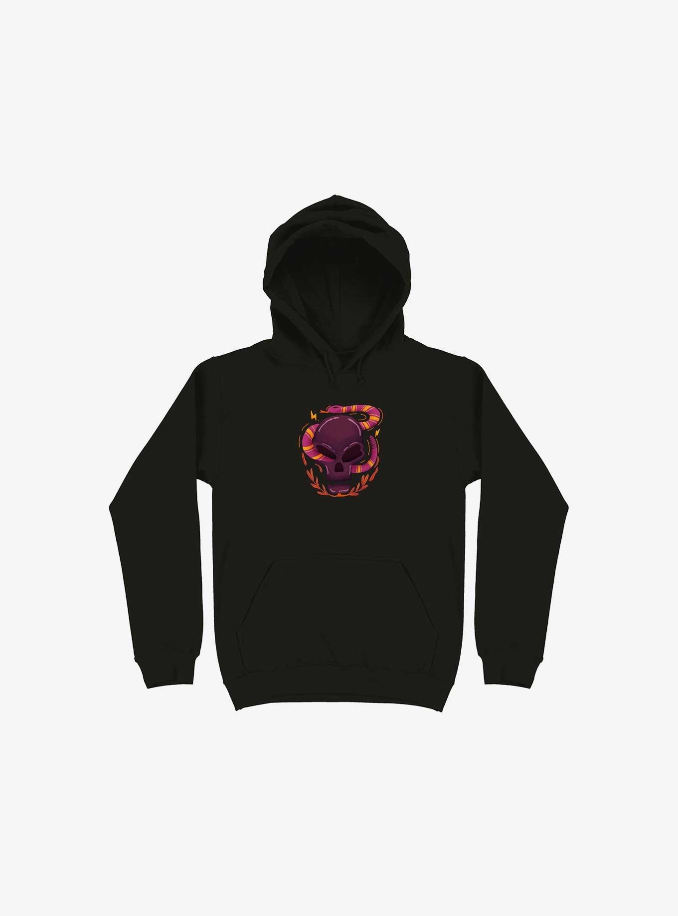 Skull Snake Illustration Hoodie, BLACK, hi-res