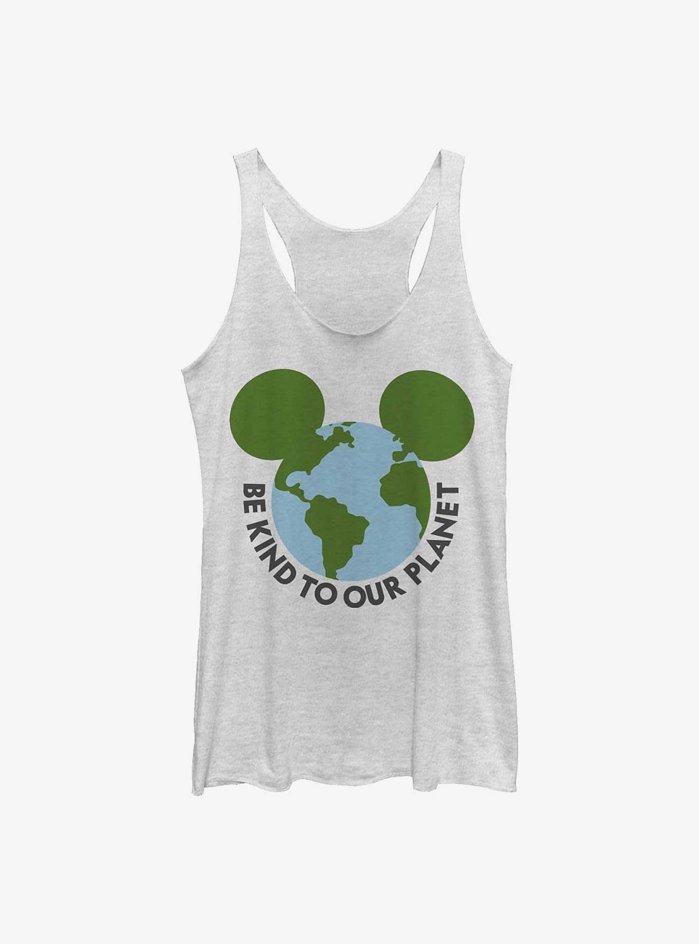 Disney Mickey Mouse Be Kind To Our Planet Girls Tank, WHITE HTR, hi-res