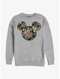 Disney Mickey Mouse Floral Mickey Crew Sweatshirt, ATH HTR, hi-res