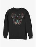 Disney Mickey Mouse Holiday Icon Ear Fill Crew Sweatshirt, BLACK, hi-res