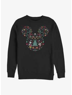 Disney Mickey Mouse Holiday Icon Ear Fill Crew Sweatshirt, , hi-res