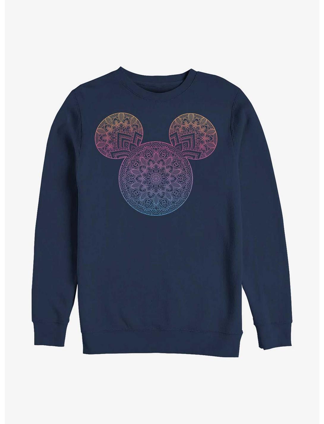 Disney Mickey Mouse Mickey Mandala Fill Crew Sweatshirt, NAVY, hi-res