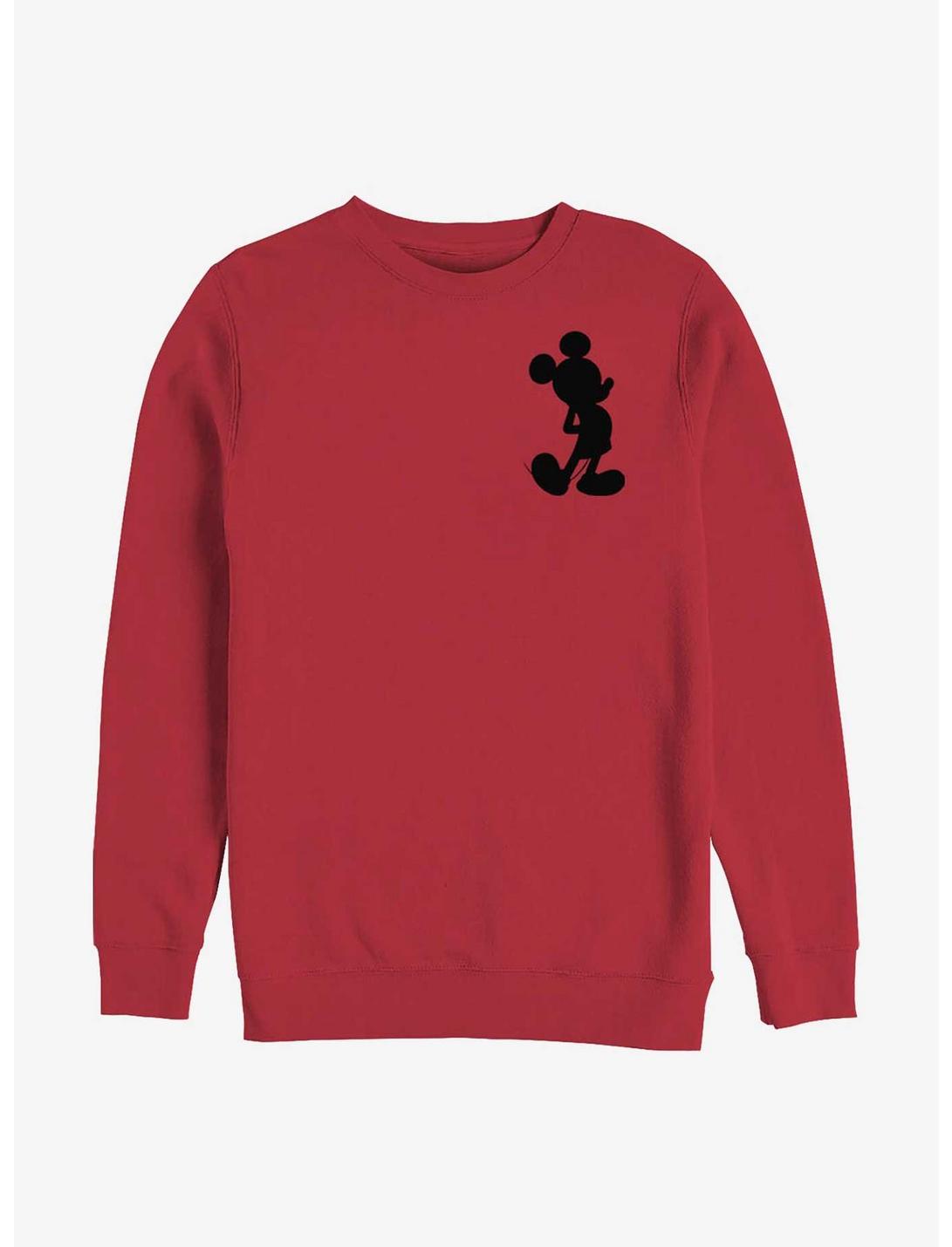 Disney Mickey Mouse Mickey Silhouette Crew Sweatshirt, RED, hi-res