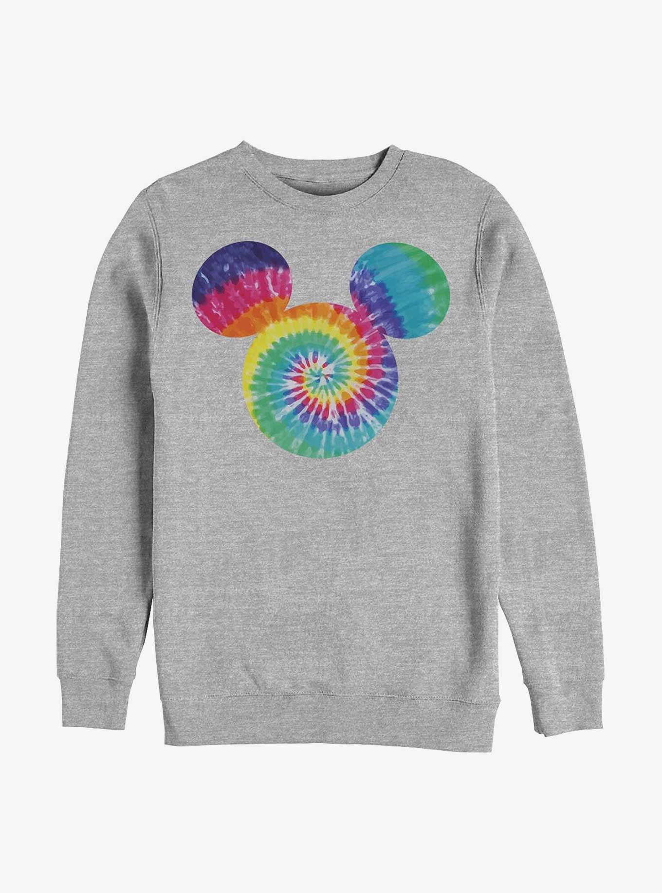 Disney Mickey Mouse Mickey Tie Dye Fill Crew Sweatshirt, ATH HTR, hi-res