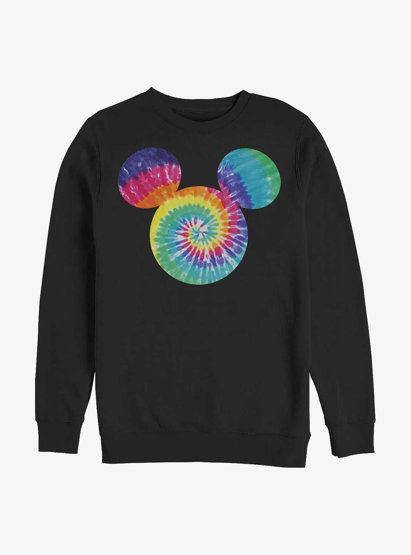 Disney Mickey Mouse Mickey Tie Dye Fill Crew Sweatshirt, BLACK, hi-res