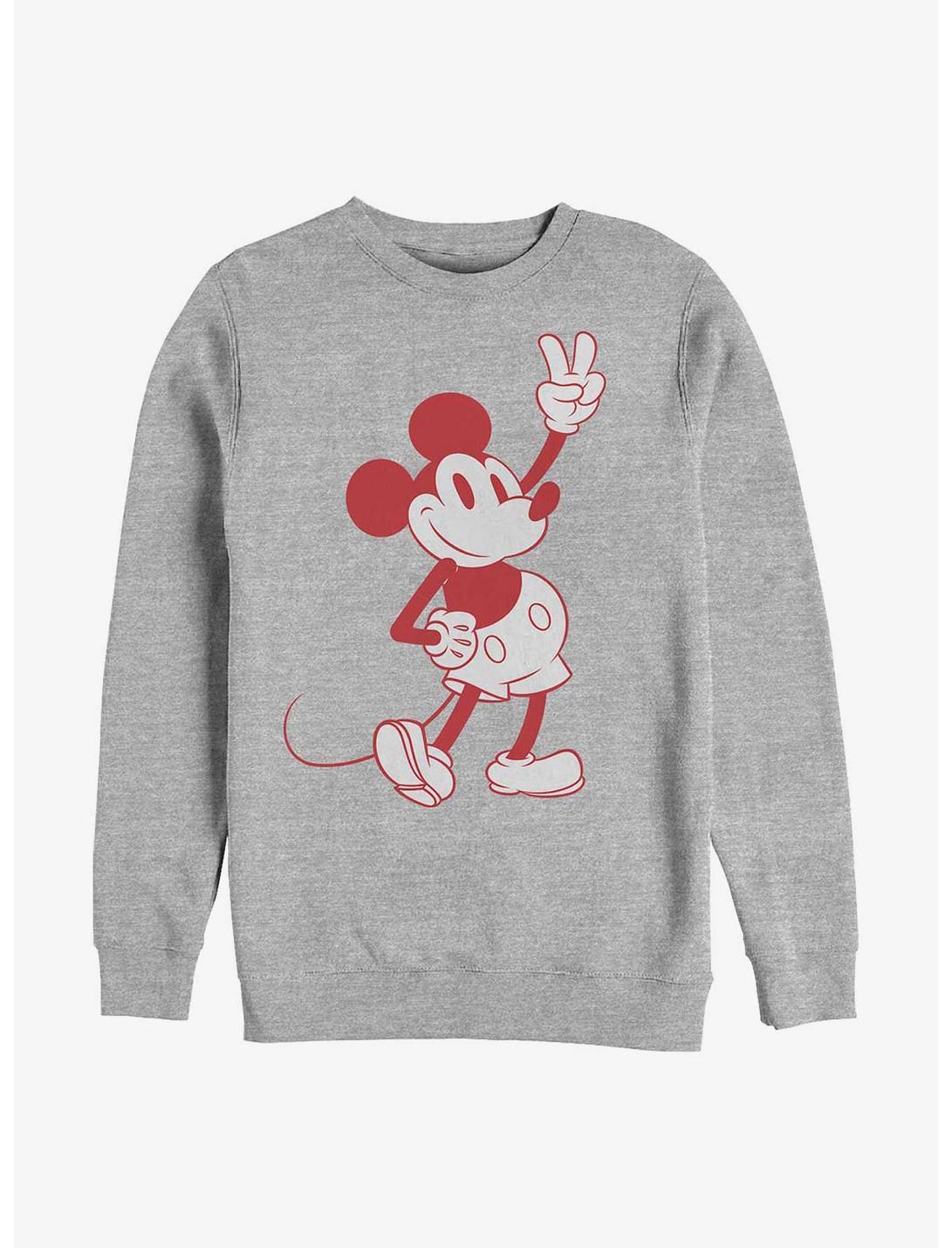 Disney Mickey Mouse Simple Mickey Outline Crew Sweatshirt, ATH HTR, hi-res