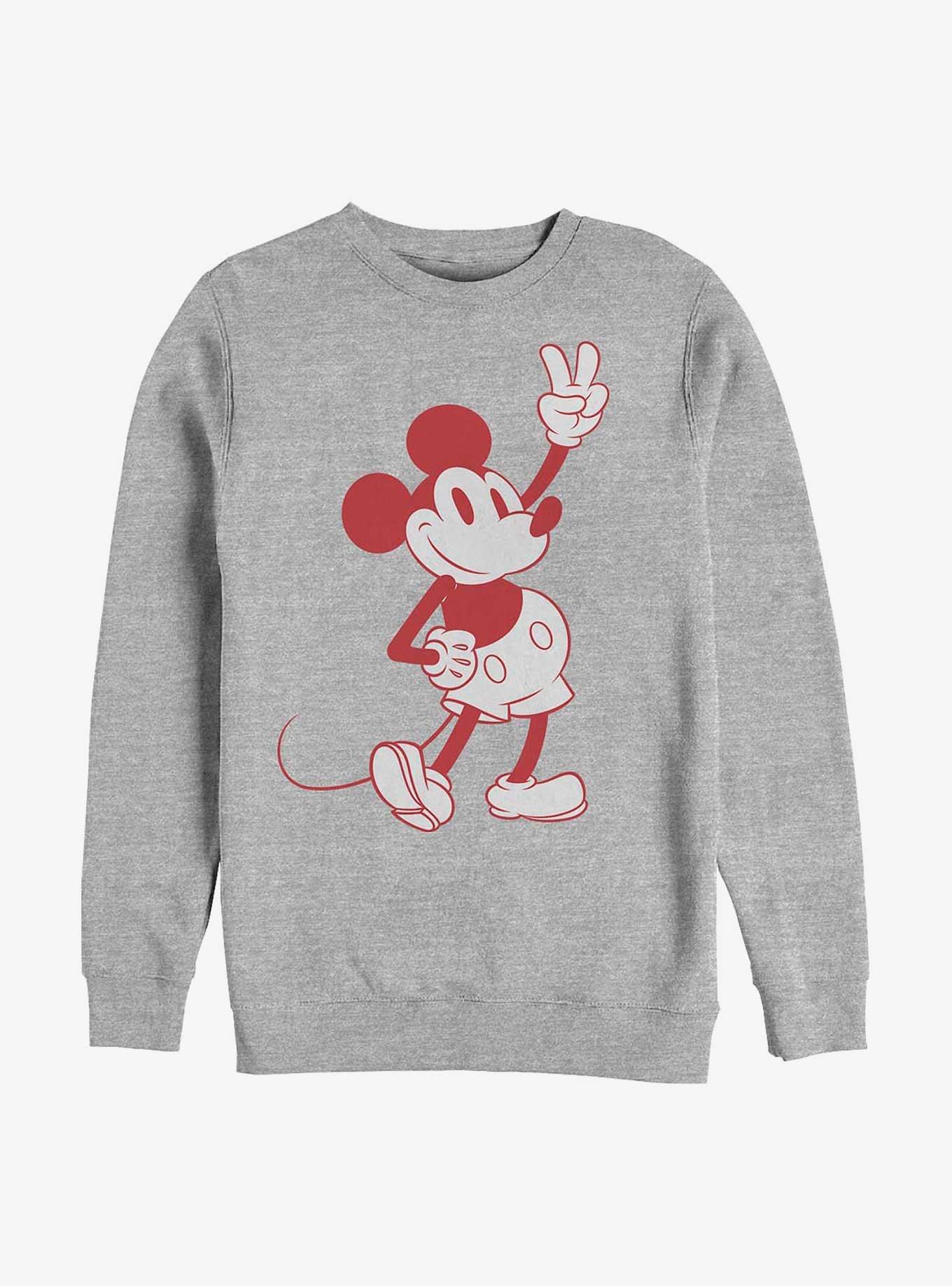 Disney Mickey Mouse Simple Mickey Outline Crew Sweatshirt - GREY