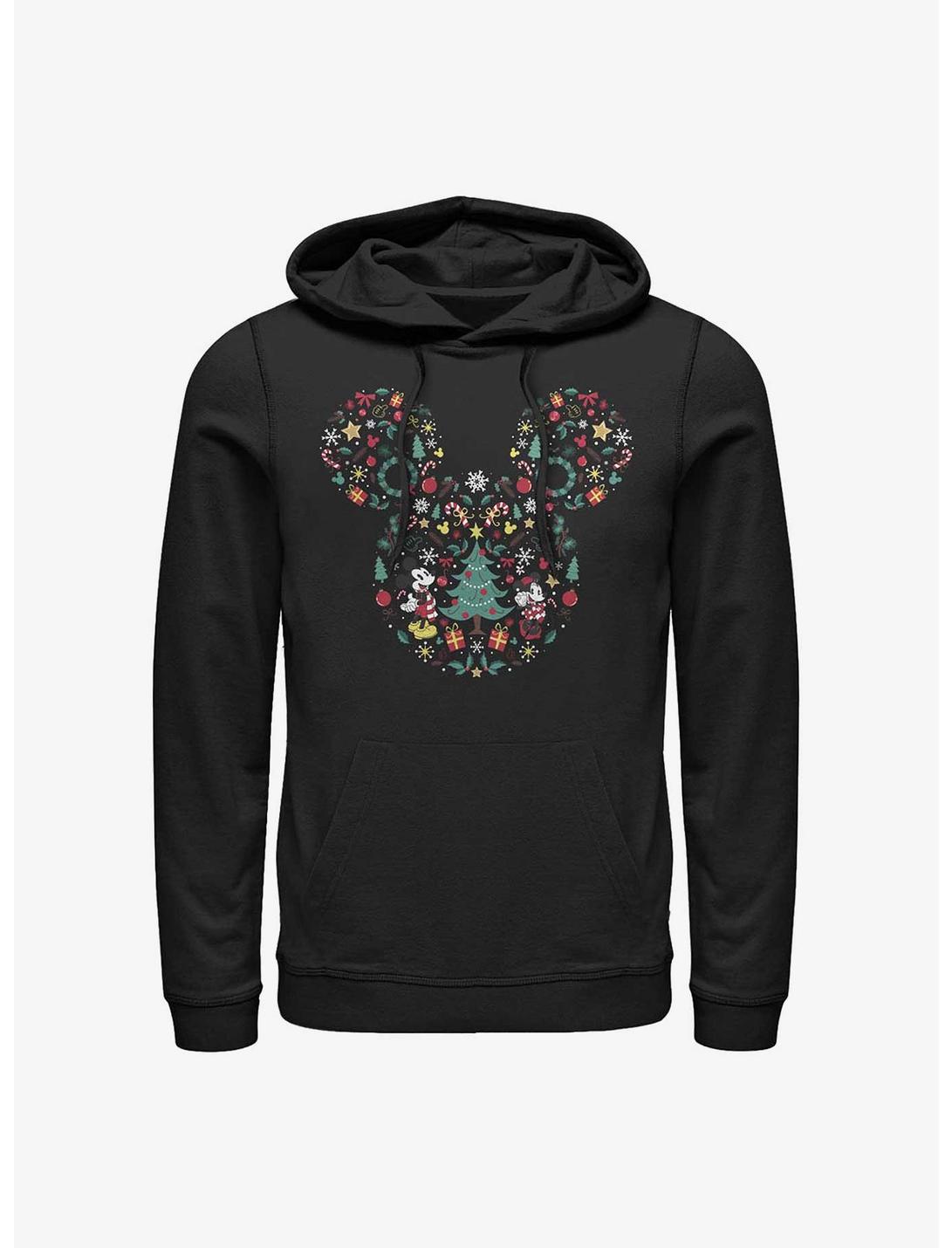 Disney Mickey Mouse Holiday Icon Ear Fill Hoodie, BLACK, hi-res