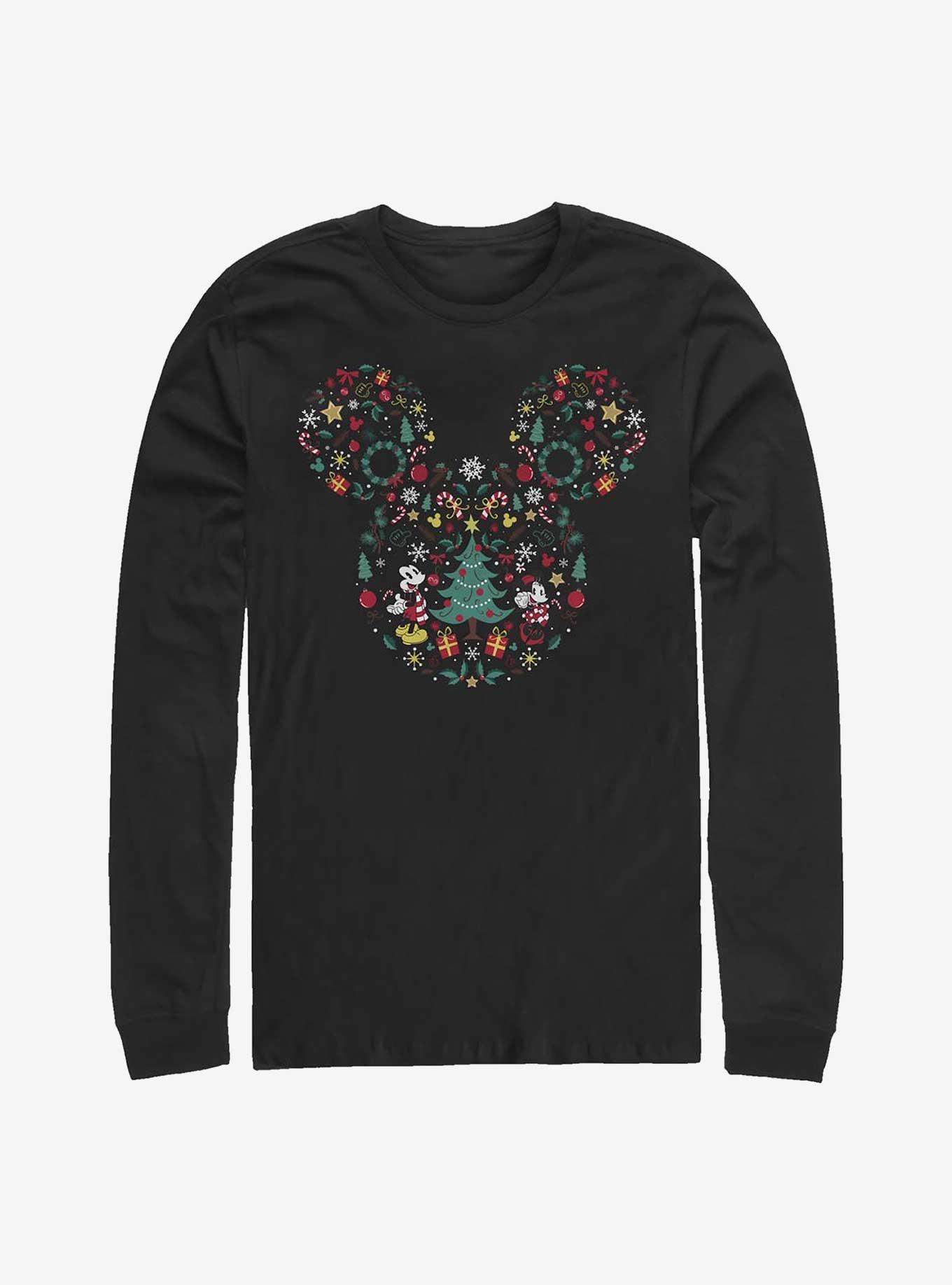 Disney Mickey Mouse Holiday Icon Ear Fill Long-Sleeve T-Shirt, , hi-res