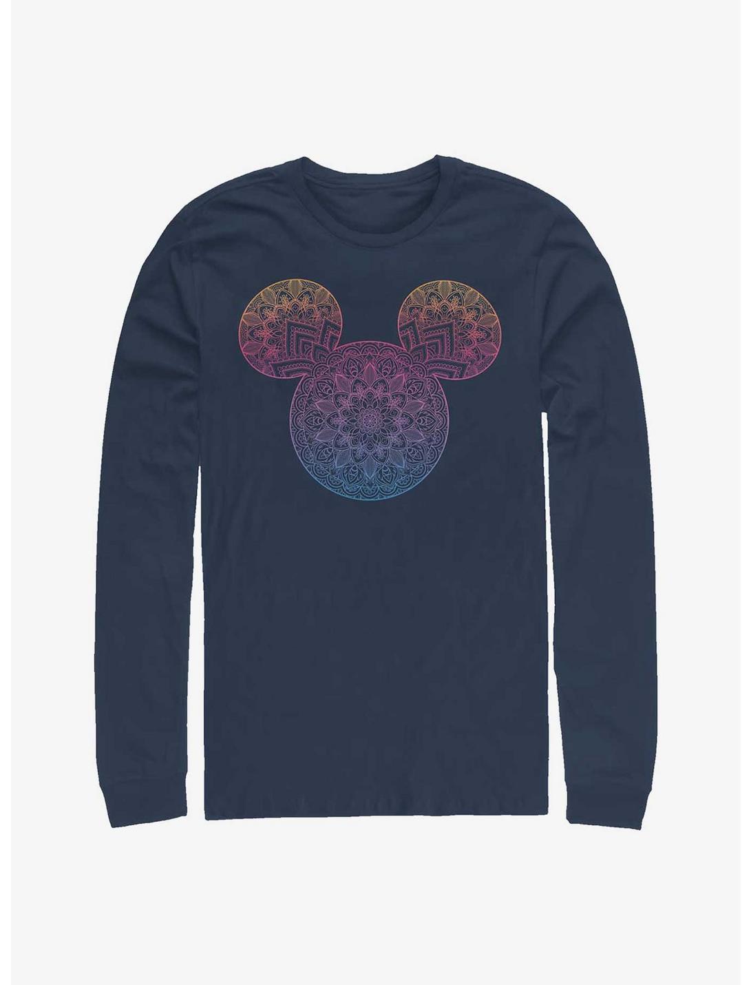 Disney Mickey Mouse Mickey Mandala Fill Long-Sleeve T-Shirt, NAVY, hi-res