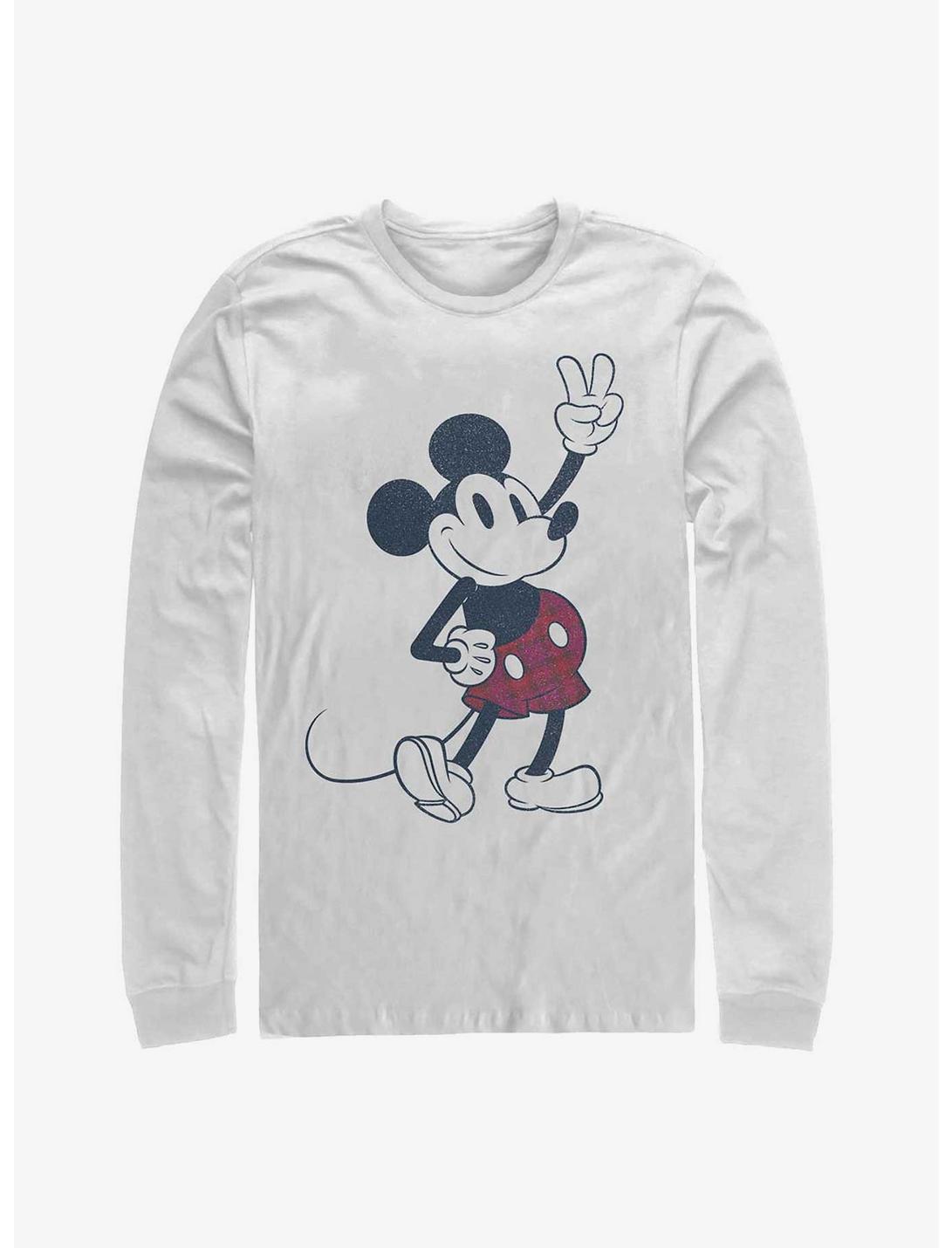 Disney Mickey Mouse Plaid Mickey Long-Sleeve T-Shirt, WHITE, hi-res
