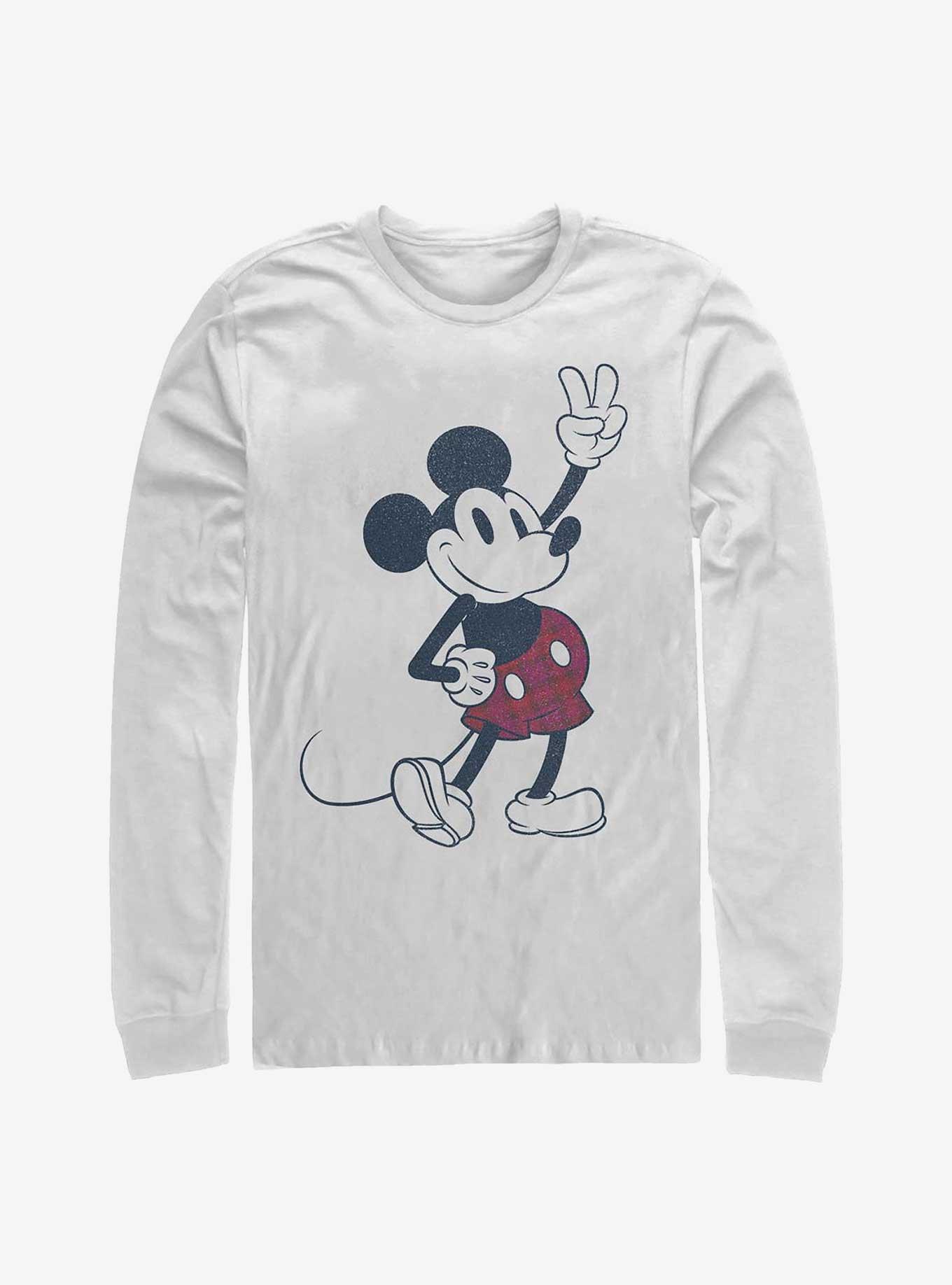 Disney Mickey Mouse Plaid Mickey Long-Sleeve T-Shirt, WHITE, hi-res