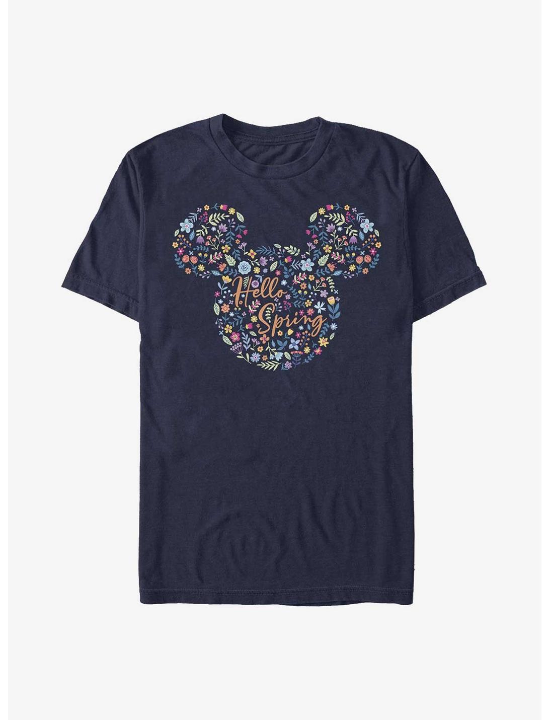 Disney Mickey Mouse Floral Ears T-Shirt, NAVY, hi-res