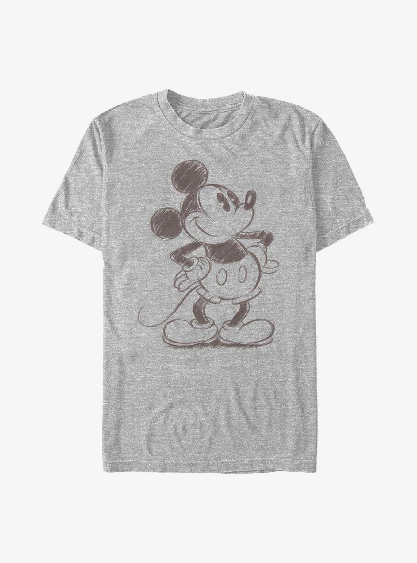 Disney Mickey Mouse Sketched Mickey T-Shirt, ATH HTR, hi-res