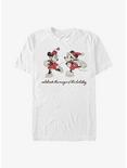Disney Mickey Mouse & Minnie Mouse Vintage Holiday Skaters T-Shirt, WHITE, hi-res