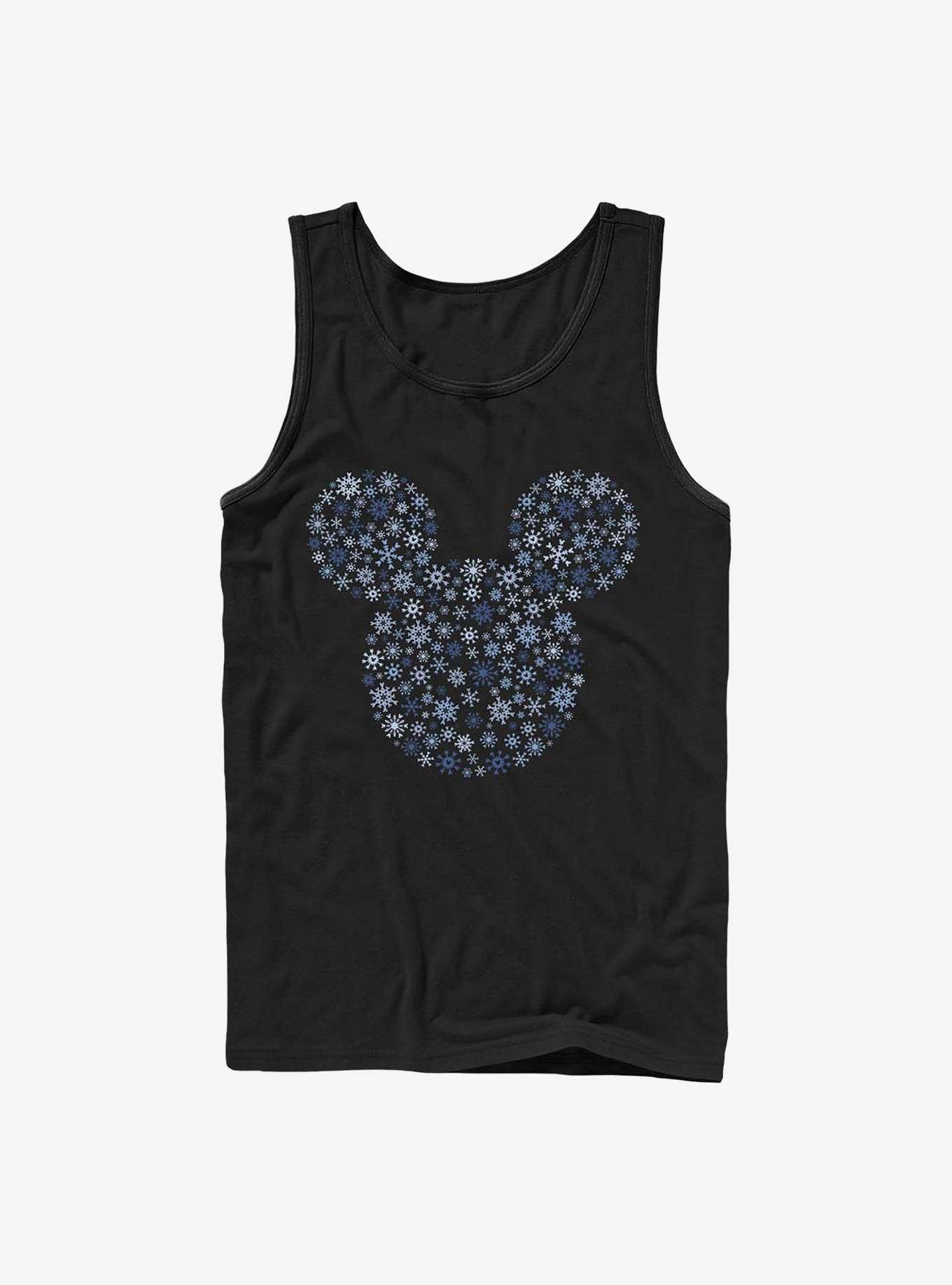 Disney Mickey Mouse Mickey Ear Snowflakes Tank, BLACK, hi-res