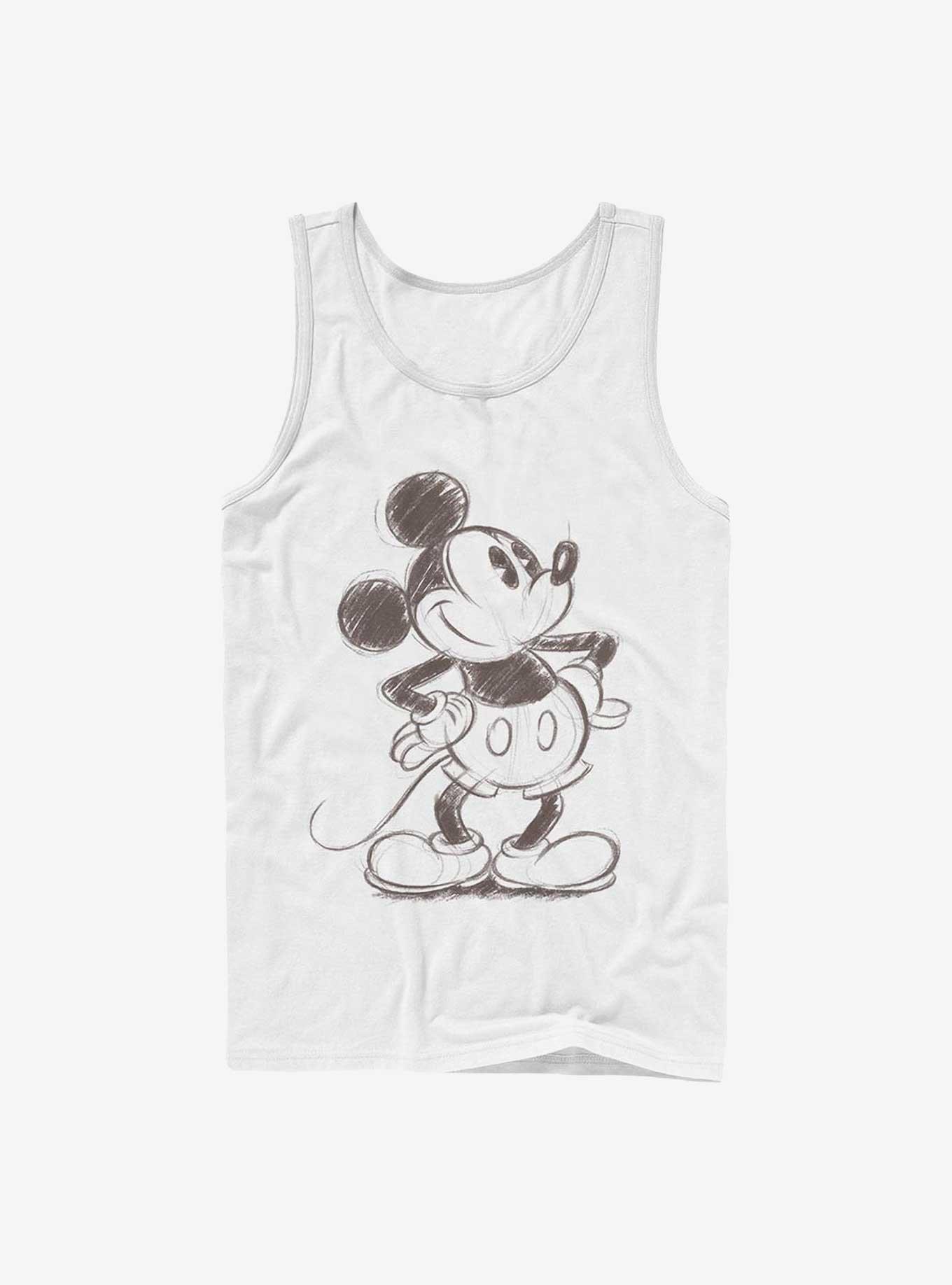 Disney Mickey Mouse Sketched Mickey Tank, WHITE, hi-res